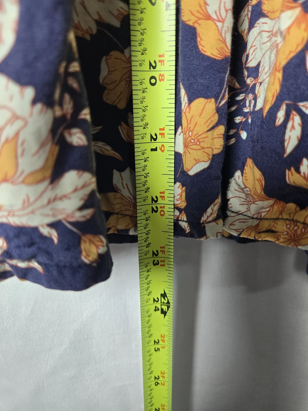 Navy Floral Smocked-Waist Dress with Yellow & Cream Flowers